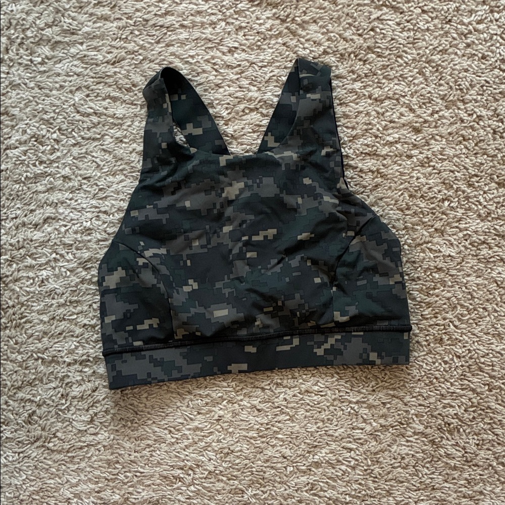 lululemon athletica Camo Sports Bra - Black and Gray